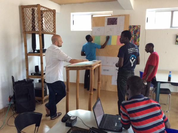 Volunteers at Hub Accra working on @PeaceCorps challenges — Photo Credit: <a href='https://twitter.com/hubaccra/status/564016201048031232'>Hub Accra</a>