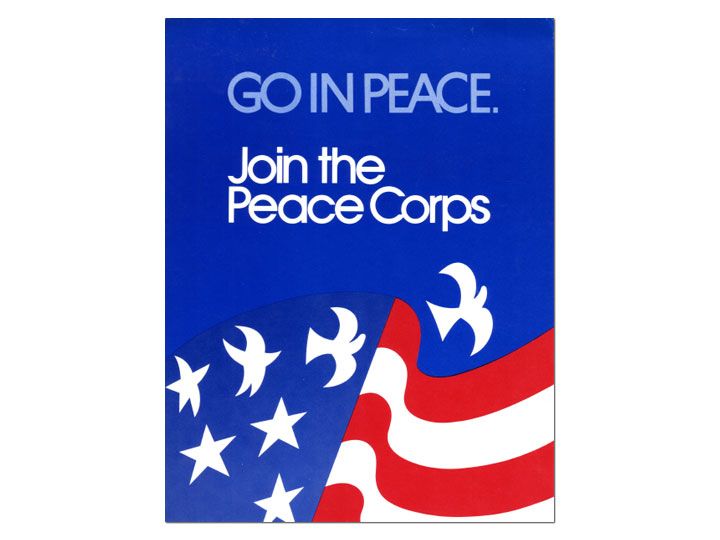 1970s Peace Corps poster, “Go in Peace.”