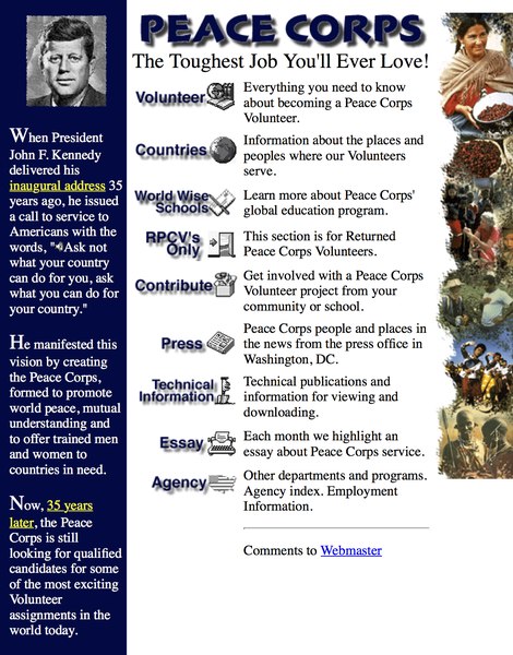 Peace Corps 1996 Screenshot.