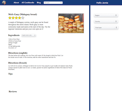 Global Recipes Web Interface Concept