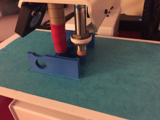 The middle of printing on the PrintrBot Simple.